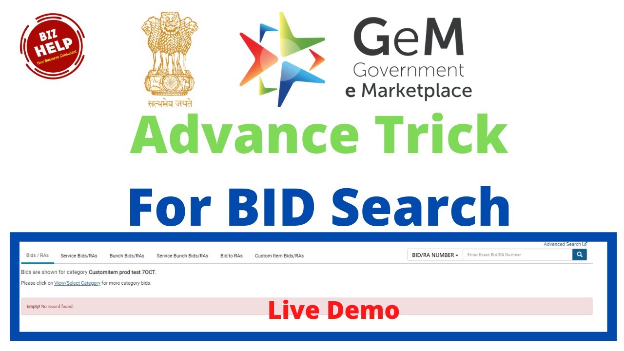 Advance Trick For Bid Search In Gem Portal | How To Search Bid In Gem ...