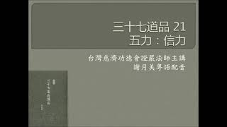 21 五力：信力 -(三十七道品 - 台灣慈濟功德會證嚴法師主講，謝月美粵語配音)