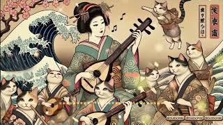 Japanese Shamisen 三味線 X Harp X Cello【喵獸戲畫】Relaxing Background Music for Working or Study