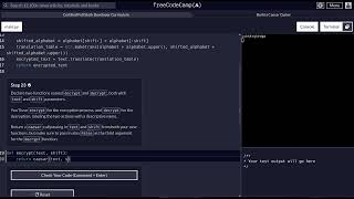 FreeCodeCamp - Python Project - Step 23 of 25 - Caesar Cipher