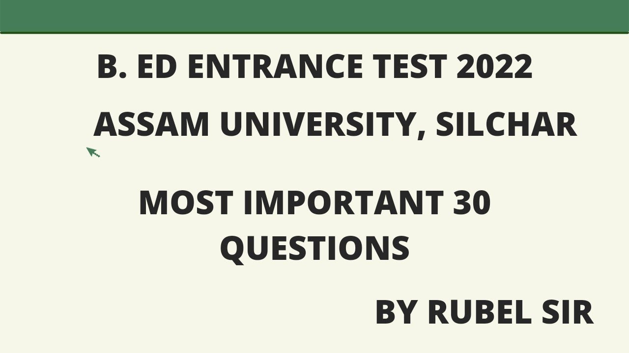 B. Ed Entrance Exam 2022:most Important Questions For B. Ed Entance ...