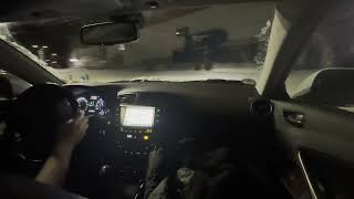 Lexus IS 250 drifts on snow