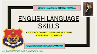 English language skills- grammar-rules and examples-Punjab Sub Inspector exam 2021-Cheenu Sharma