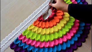 Simple navratri rangoli design using spoon l Diwali rangoli designs with colours l नवरात्री रांगोळी
