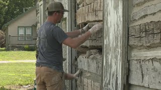 Kansas Heritage Trust Fund helping support historic log cabin restoration in Oswego
