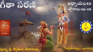 Geeta Sarani|గీతా సరణి|Ch.13|sl.10-12|Swamini Seelananda|స్వామిని శీలానంద/ చిన్మయ గీతాశ్రమం