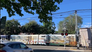 SACRT Light Rail Trains - 14th Street Railroad Crossing, Sacramento CA