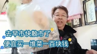 哈尔滨早市快散了卖菜便宜，一百块钱买了一堆，您家菜价贵吗？