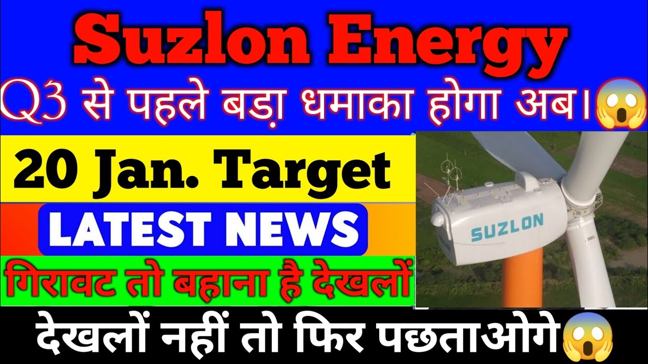 SUZLON Share 20 January 🔥 Suzlon Energy Share Latest News | Suzlon ...