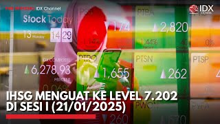 IHSG Menguat ke Level 7.202 di Sesi I (21/01/2025) | IDX CHANNEL