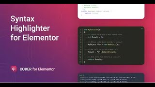 Coder – Syntax Highlighter for Elementor