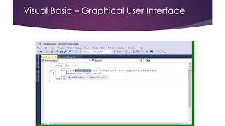 CIS-119 Lecture: Course Overview v2 - 3 Visual Basic - Graphical User Interface