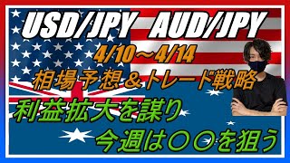 【FX】USD/JPY ＆ USD/JPY 4/10～4/14 相場予想＆トレード戦略（今週は○○を狙う）