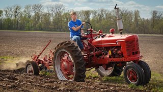 Antique Tractors Plowing in Indiana- Farmall and Allis Chalmers plowing with 2 Bottom Plow