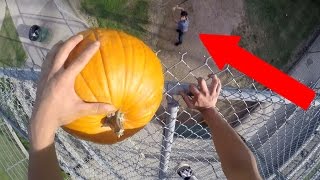 IMPOSSIBLE PUMPKIN SMASHING CHALLENGE (GONE WRONG)