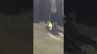 Dramatic rescue of man from raging LA river