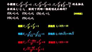 ●B4C42 P71 橢圓標準式、例9(99年學測)