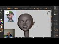 stylized girl head sculpting in zbrush