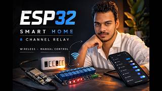 DIY Smart Home with ESP32 & 8 Relay Module | Wireless + Manual Switch Control 🔥
