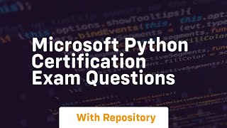microsoft python certification exam questions