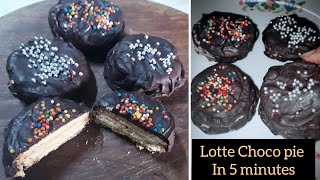 HOMEMADE CHOCO PIE RECIPE IN 5 MINUTES | LOTTE CHOCO PIE RECIPE | yummiest Baking