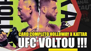 CARD COMPLETO E PALPITES: UFC MAX HOLOWAY vs. CALVIN KATTAR