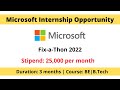 Microsoft Internship Opportunity 2022 || Fix-a-Thon || #internship