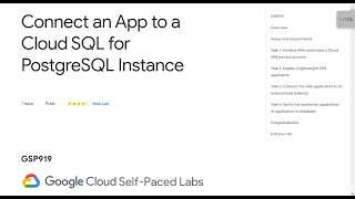 Connect an App to a Cloud SQL for PostgreSQL Instance Qwiklab