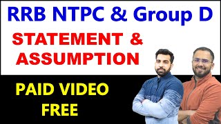 Reasoning For RRB NTPC & Group D & SSC CGL, SSC CHSL Statement and Assumptions BY KAMAL SIR