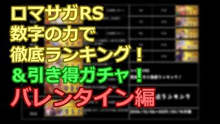 【ロマサガRS】「バレンタインガチャ」を数字の力で徹底ランキング！\u0026引き得ガチャ比較