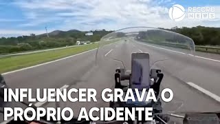 Influenciador perde controle de moto a mais de 200 km/h e grava acidente