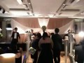 the groomsmen dancing to