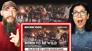 Born to Be Wild - Steppenwolf, played by 1,000 musicians | Rockin'1000 (REACTION) with my wife