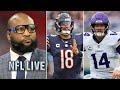 NFL LIVE | Marcus Spears BOLD predicts to Vikings vs Bears: Sam Darnold or Caleb Williams?