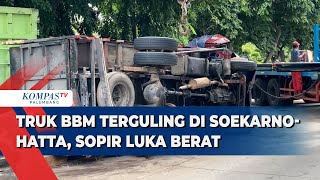 Kemacetan Panjang Lalu Linas di Soekarno-Hatta Akibat Truk BBM Terguling