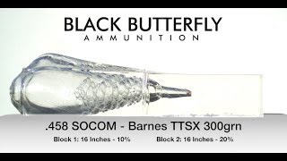 Black Butterfly Ammunition, .458 SOCOM, 300 gr, Barnes TTSX BT \