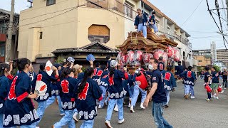 令和4年 野堂東組 だんじり 制動テスト 出発～南港通横断(北進) 平野郷夏祭り 2022/06/19(日)