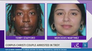 Corpus Christi couple arrested in Troy for alleged homicide