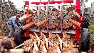 Fastest Biggest Firewood Processing Machine Technology - Amazing Modern Wood Cutting Machine Working