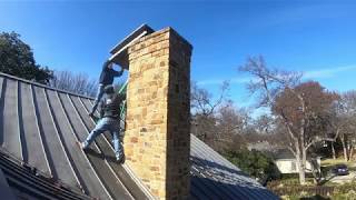 Making and installing Paint grip chimney cap