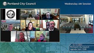 Portland City Council Meeting AM Session 12/13/23