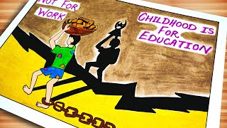 World Day Against Child Labour Drawing | Anti Child Labour Day Drawing | Stop Child Labour Drawing