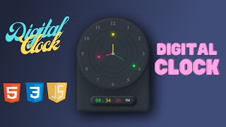 Digital Clock Project HTML CSS JavaScript | Digital Clock Using JavaScript In Hindi