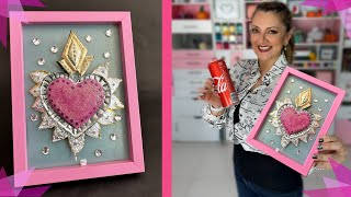 Milagrito corazón ❤️‍🔥  con lata de refresco :: Corazón mexicano 🩷