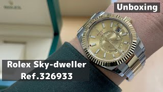 【Unboxing】Rolex Sky-dweller Ref.326933 ロレックス スカイドゥエラー オイスタースチール＆イエローゴールド シャンパンカラーダイヤル 開封動画