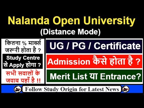 Nalanda Open University Online Admission Process In UG PG & Others ...