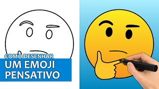 Como Desenhar Um Pensamento Emoji | Tutorial De Desenho Fácil Passo A Passo