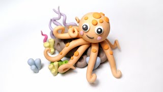 ปั้นปลาหมึกง่ายๆๆ ปั้นดินน้ำมัน | Octopus Tutorial! | Modeling Clay | Clay Animals