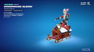 *NEW* FORTNITE DOGGHOUSE SLEIGH EMOTE w/ REACTION!