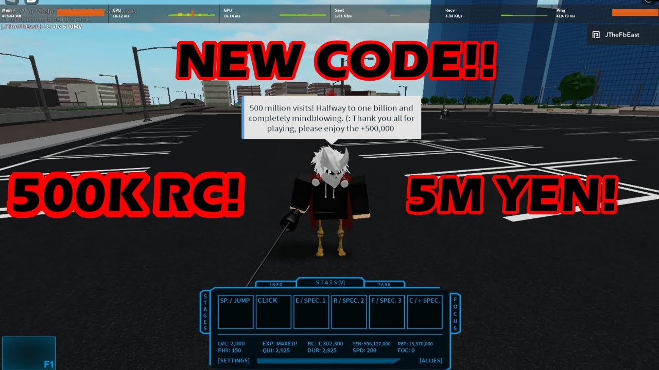 NEW CODE IN RO-GHOUL! GIVES 500K RC AND 5M YEN!! [Ro-Ghoul] [Roblox ...